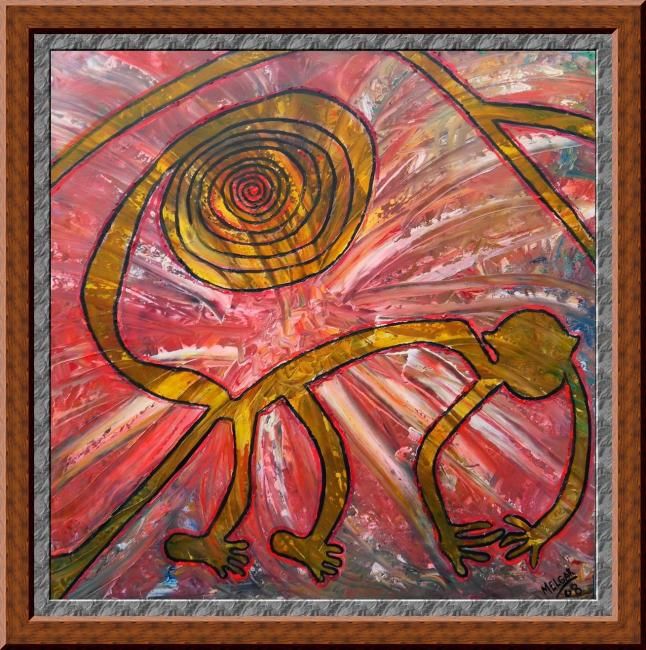 Painting titled "EL MICO" by Julio Melgar, Original Artwork, Oil