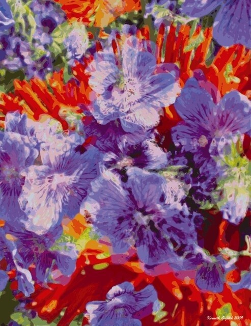 Digital Arts titled "Summerness #12" by Ken Grzesik, Original Artwork, Digital Painting