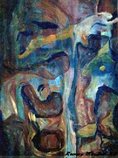 Painting titled "Spirit Rising" by Rowney Abbott, Original Artwork, Oil