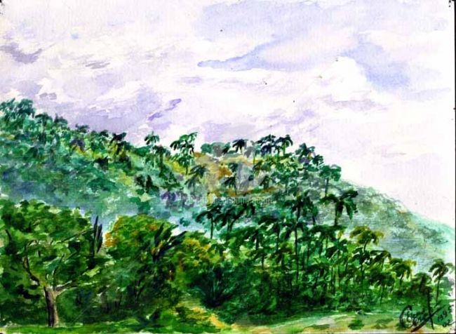 Peinture intitulée "Caribbean" par Elen Gera, Œuvre d'art originale, Huile