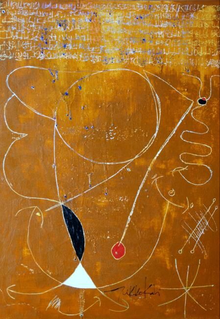 Peinture intitulée "Message céleste" par Nikko Kali, Œuvre d'art originale, Huile