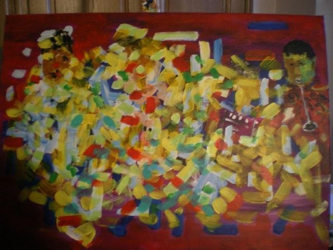 Painting titled "Toile" by Lesarts, Original Artwork