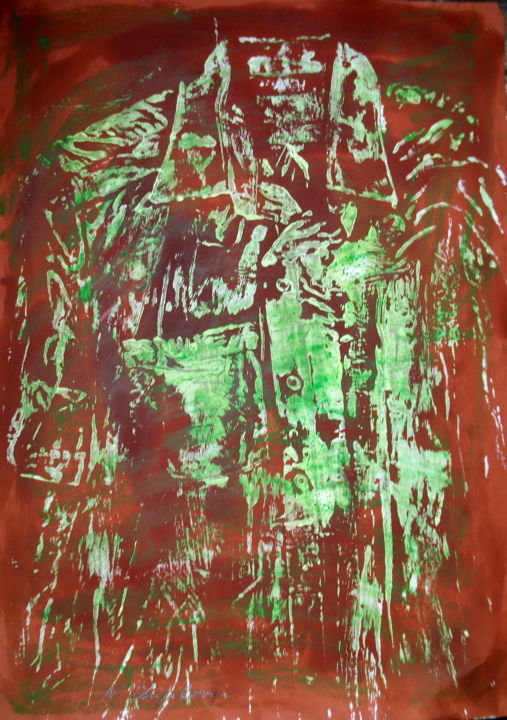 Painting titled "Chemise verte" by Nathalia Chipilova, Original Artwork, Acrylic