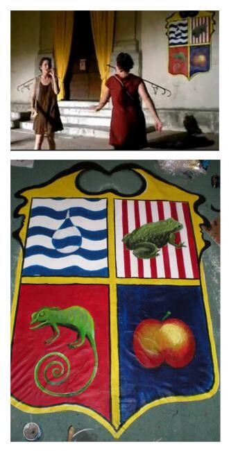 Painting titled "Blason" by Edith Bos Boyer (EDITH DONC), Original Artwork, Acrylic
