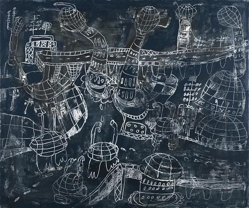 Painting titled "base" by Tuul, Original Artwork