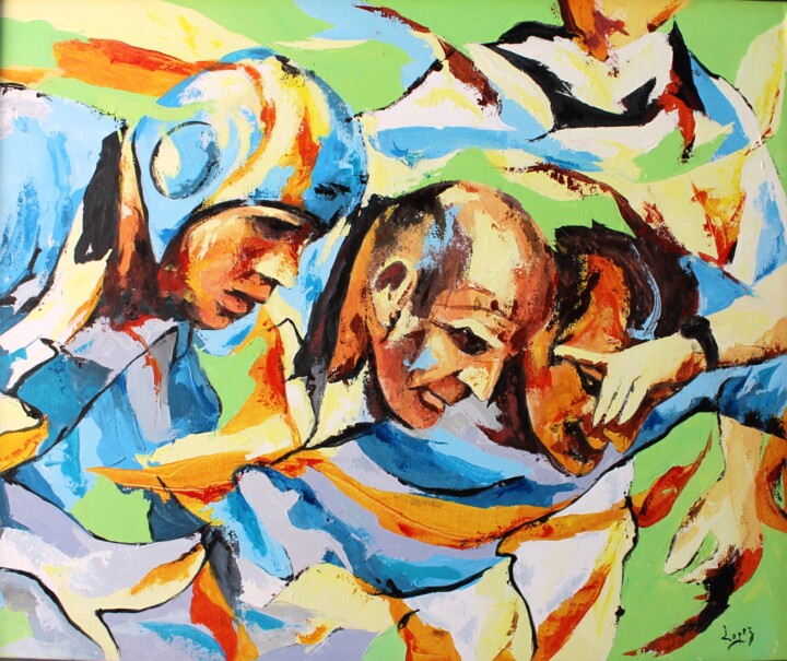 927 Mêlée argentine 绘画, 23.6x28.7 in