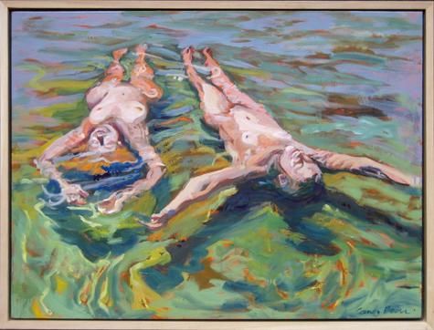 Painting titled "Take Me to the River" by Candy Barr, Original Artwork, Oil
