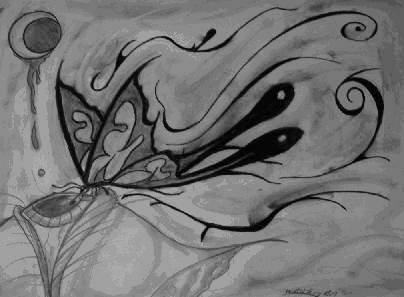 Painting titled "Mariposa Galactica" by Graciela Hidalgo, Original Artwork