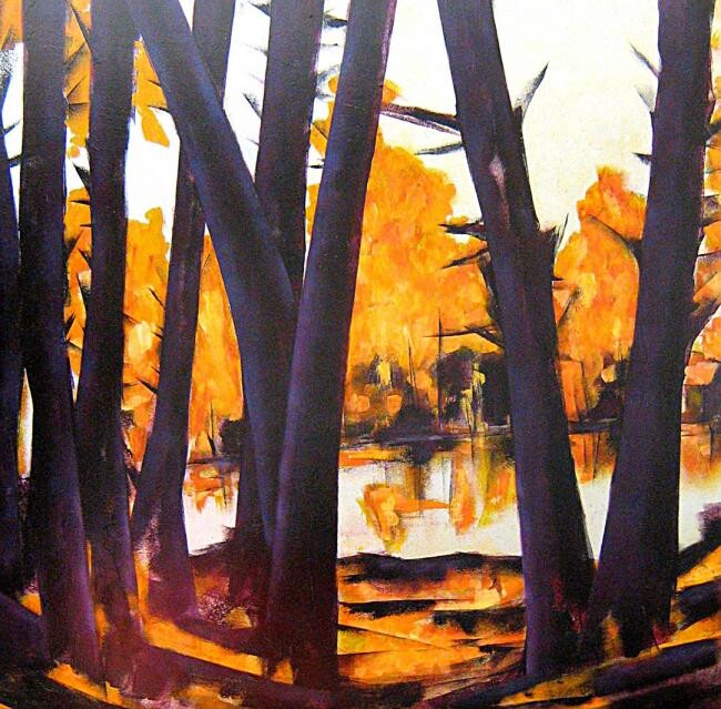 Peinture intitulée "automnale" par Andre Bourdin, Œuvre d'art originale, Huile