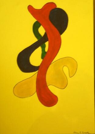 Pittura intitolato ""SNAKES"" da Elaine Beverley Tyrrell, Opera d'arte originale, Olio
