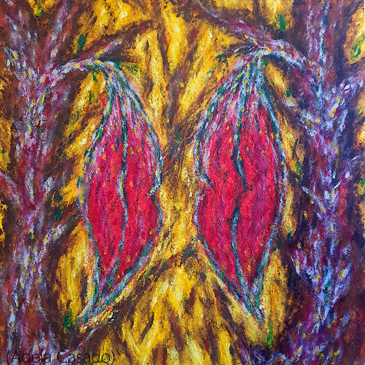 BESO DE FUEGO / KISS OF FIRE 绘画, 23.6x23.6 in