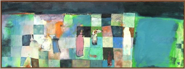 Painting titled "IGRA" by Arturs Akopjans, Original Artwork