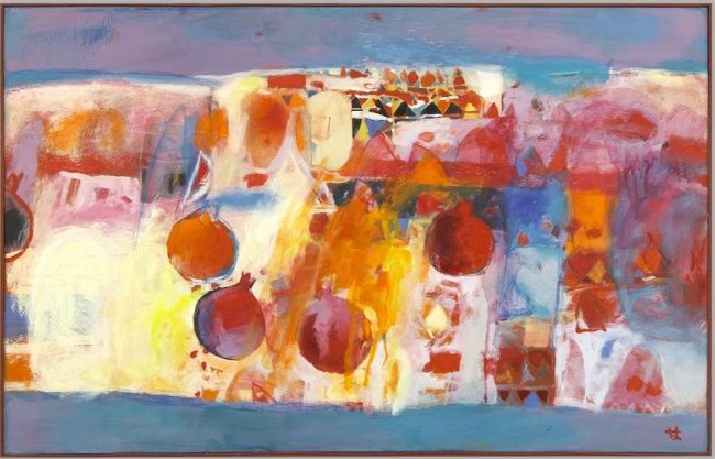 Painting titled "GRANATI" by Arturs Akopjans, Original Artwork