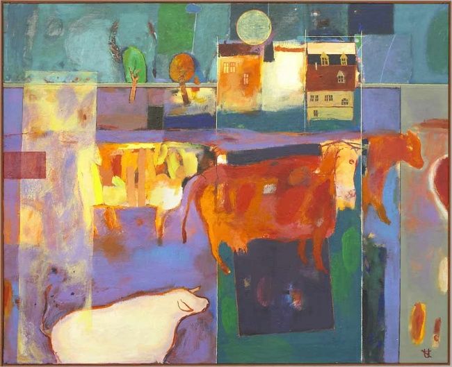Painting titled "STADO" by Arturs Akopjans, Original Artwork