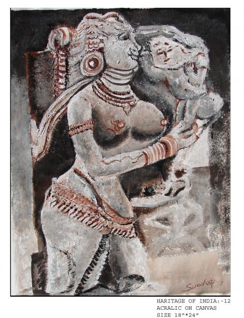 Woman with child 绘画, 24x18 in