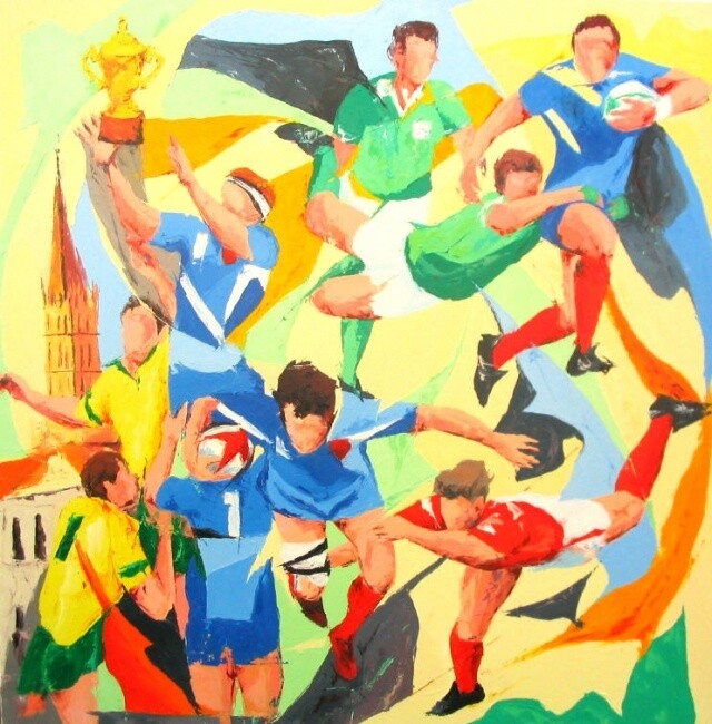 World Cup à Toulouse 绘画, 39.4x39.4 in