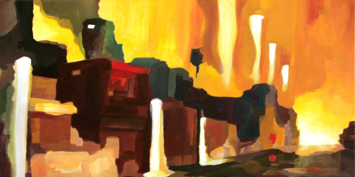 Peinture intitulée "Tokyo, Ginza variat…" par Guy Terrier, Œuvre d'art originale, Acrylique