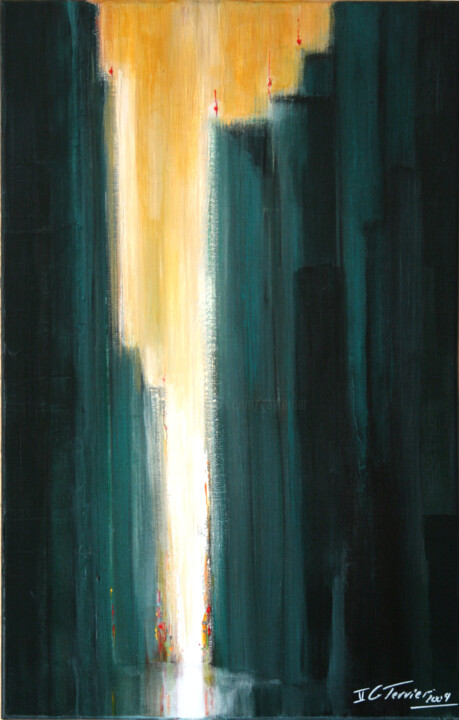 Peinture intitulée "Tokyo, oppression d…" par Guy Terrier, Œuvre d'art originale, Acrylique