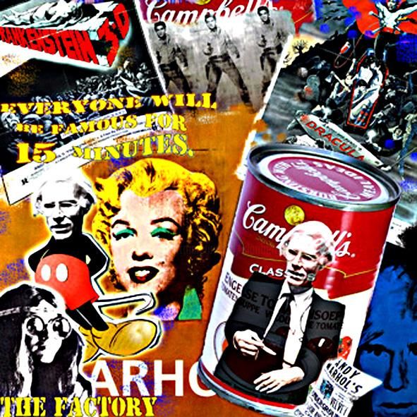 Collages intitulée "Andy" par Alan Berg, Œuvre d'art originale