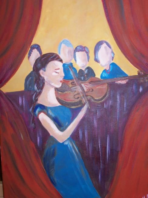 La violoniste 绘画, 15.8x11.8 in