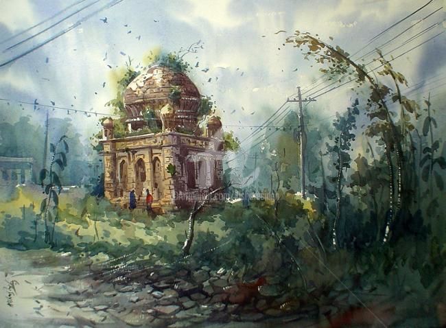 Painting titled "SevenTom_W02" by Kishore Singh, Original Artwork, Oil