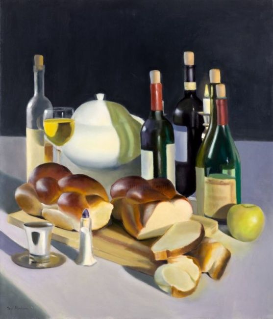 Peinture intitulée "Shabbat Morning" par Tzvi Abraham, Œuvre d'art originale