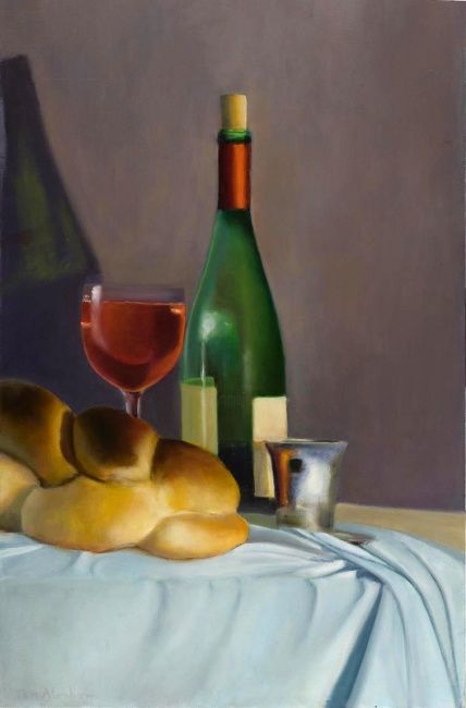 Peinture intitulée "Kiddush" par Tzvi Abraham, Œuvre d'art originale