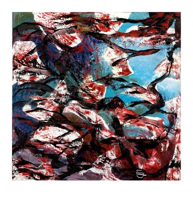 Painting titled "'En haut le ciel' -…" by Tamy Moldavsky, Original Artwork