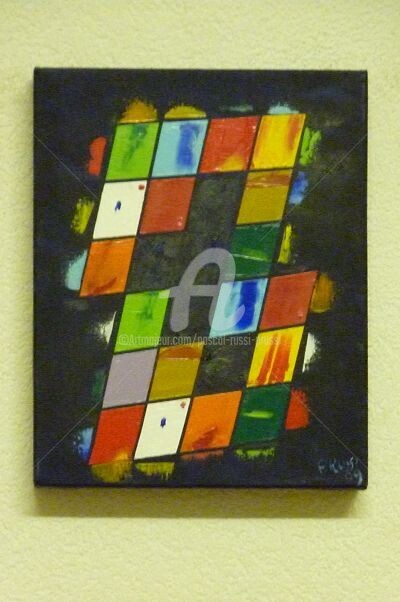 Peinture intitulée "La partie de mémory…" par Pascal Russi (PRussi), Œuvre d'art originale, Huile