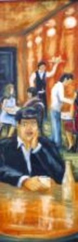 Painting titled "l`attente" by Serge Marin, Original Artwork, Oil