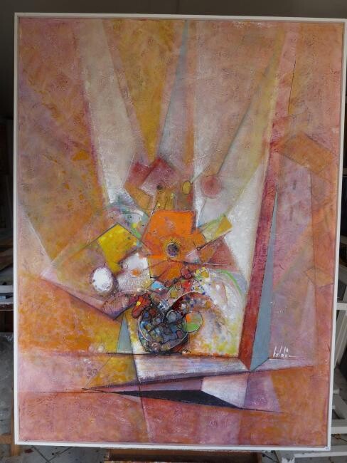 Peinture intitulée "Explosion colorée" par Pierre Baldi, Œuvre d'art originale