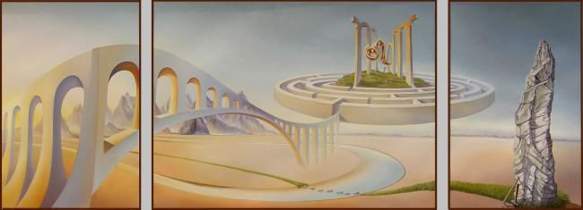 Pintura intitulada "Building the target…" por Gyuri Lohmuller, Obras de arte originais, Óleo