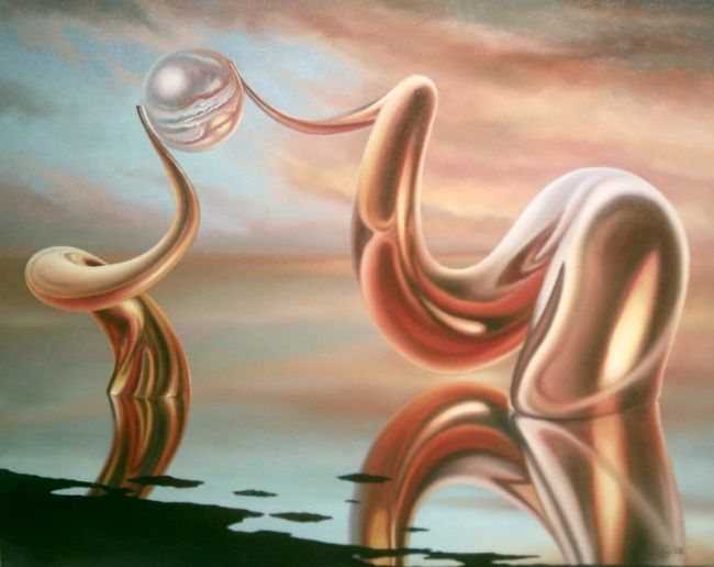 "Abstract - Abstrait" başlıklı Tablo Gyuri Lohmuller tarafından, Orijinal sanat, Petrol