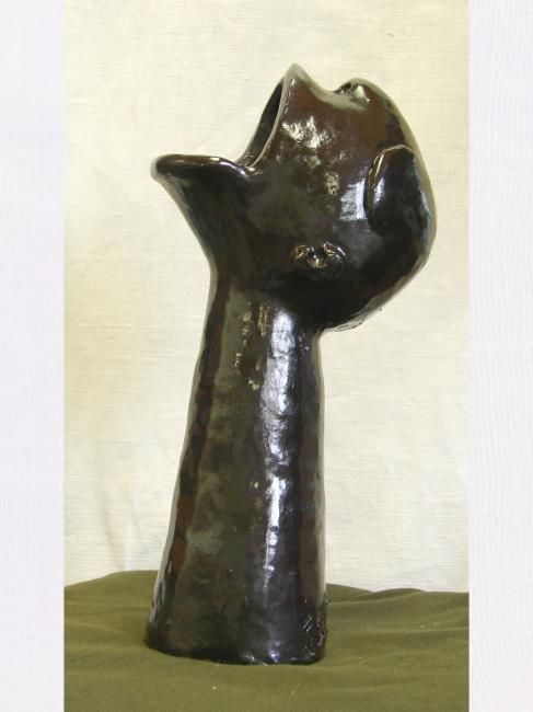 Sculpture titled "Cri du Kénia" by France Lemaitre, Original Artwork, Terra cotta