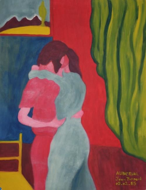 绘画 标题为“Le baiser” 由Jean Bernard Auberval, 原创艺术品