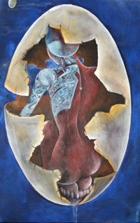 Painting titled "reveil du temps" by Cedrick Boucard, Original Artwork