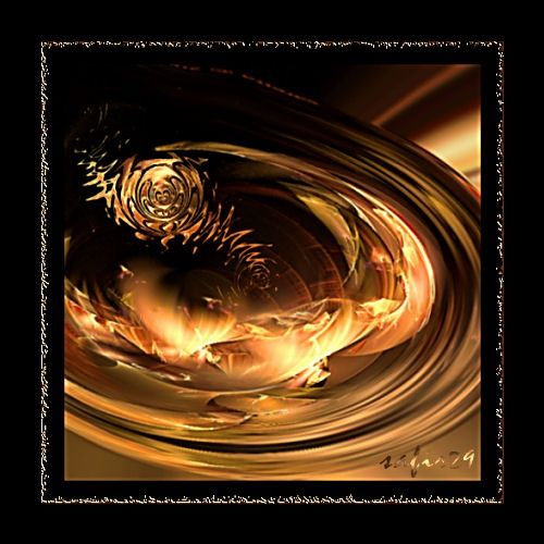 Digital Arts titled "Gold series 06" by Safir An, Original Artwork, Digital Painting