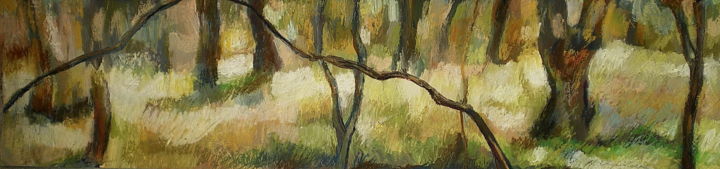 Peinture intitulée "Autumn forest" par Nathalia Chipilova, Œuvre d'art originale, Acrylique