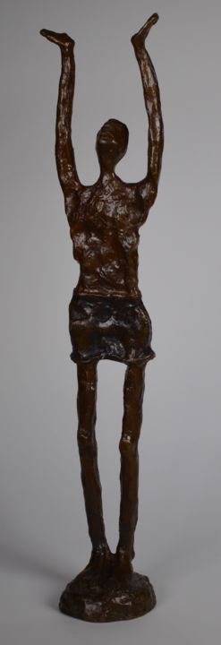 雕塑 标题为“Rowanda Man Looking…” 由Michael Schramer, 原创艺术品, 金属