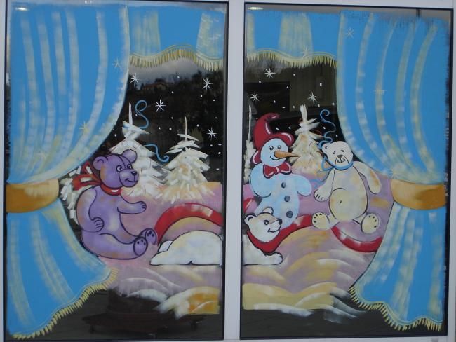 Ζωγραφική με τίτλο "vitrine pour noel g…" από Lili La Puce, Αυθεντικά έργα τέχνης