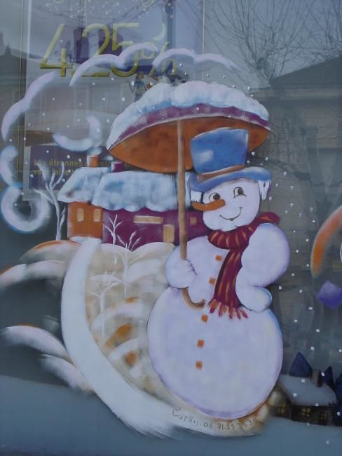 Ζωγραφική με τίτλο "vitrine de noel" από Lili La Puce, Αυθεντικά έργα τέχνης