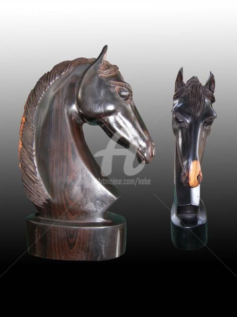 TETE DE CHEVAL EN EBENE 雕塑, 9.5x6.3 in