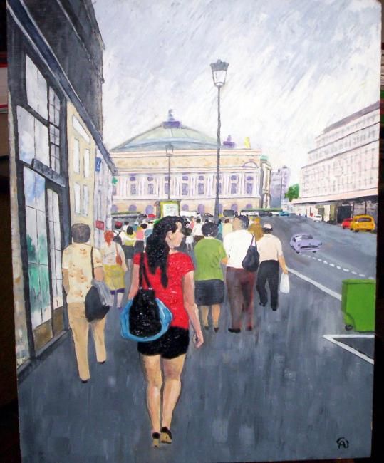 Peinture intitulée "Avenue de L'Opéra" par Alan Embrée Osler, Œuvre d'art originale, Huile