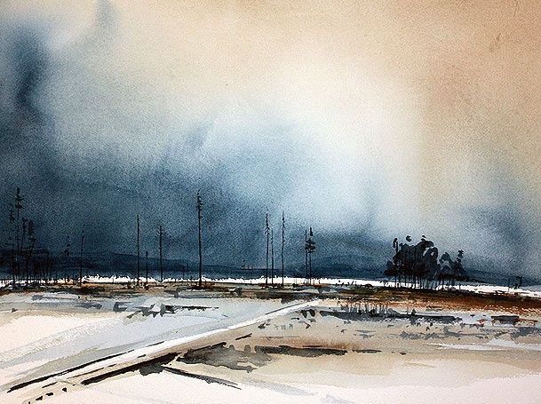Painting titled "Fall, Forest felling" by Jonas Pettersson, Original Artwork
