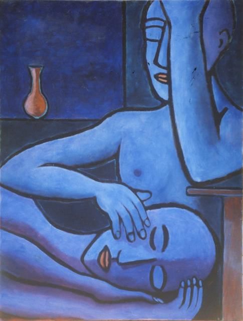 Painting titled "Le Grand Bleu" by Bradley Owen, Original Artwork