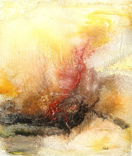 Peinture intitulée "Marbrures de Feu" par Elisa Cook Benbassat Bassat, Œuvre d'art originale