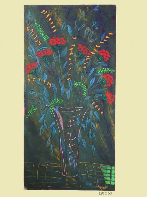 绘画 标题为“7 red flowers by Ni…” 由Nina Orlov, 原创艺术品