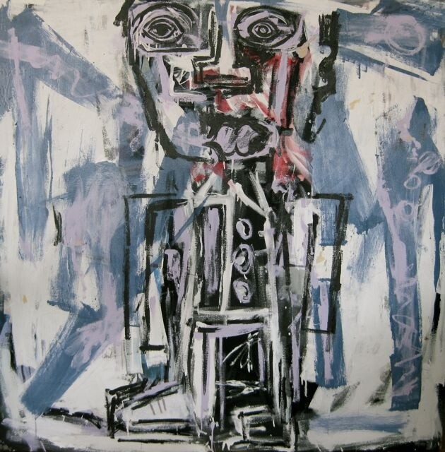 Painting titled "Figure in Blue" by Unknown Artist, Original Artwork