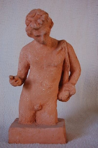 Sculptuur getiteld "Grec" door Elitrompe, Origineel Kunstwerk, Terra cotta