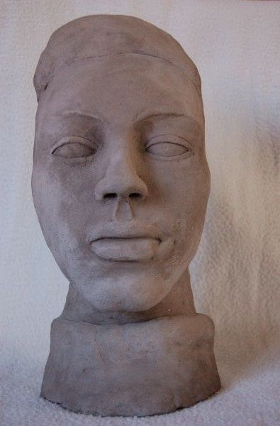 Sculptuur getiteld "Janus 2 (femme)" door Elitrompe, Origineel Kunstwerk, Terra cotta